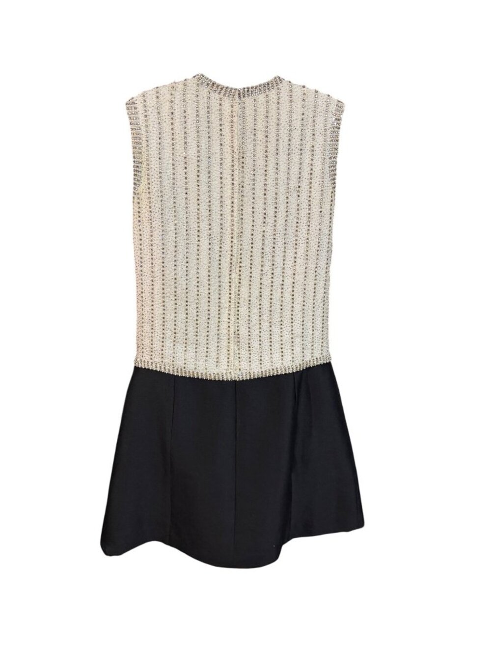 Vintage 1960s Seaton Enterprises Hand Beaded Sleeveless Dress With Black Pleated - Picture 5 of 7